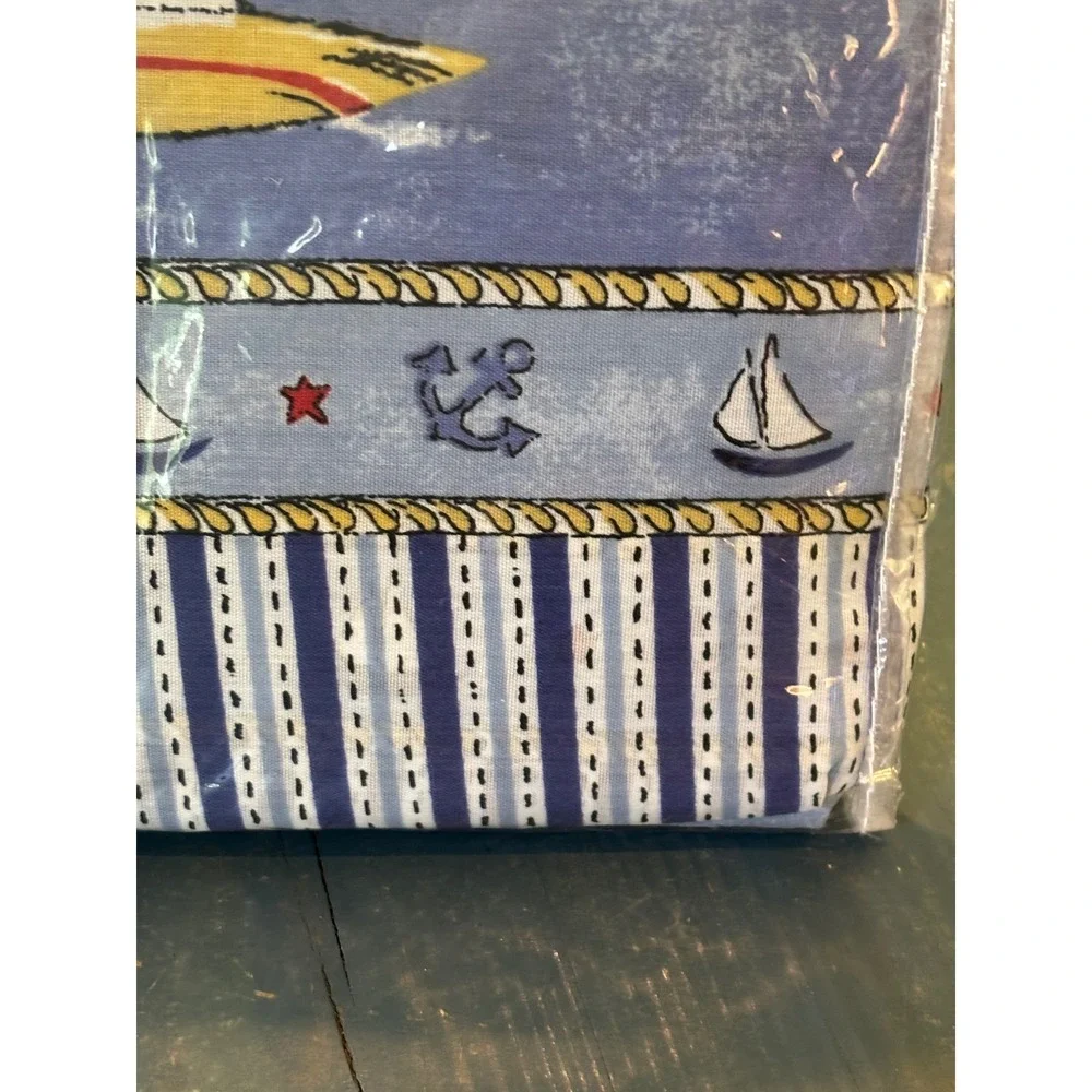 NEW AchimLighthouse Navy Blue Tier Swag Set Nautical  Curtains 36in Tier